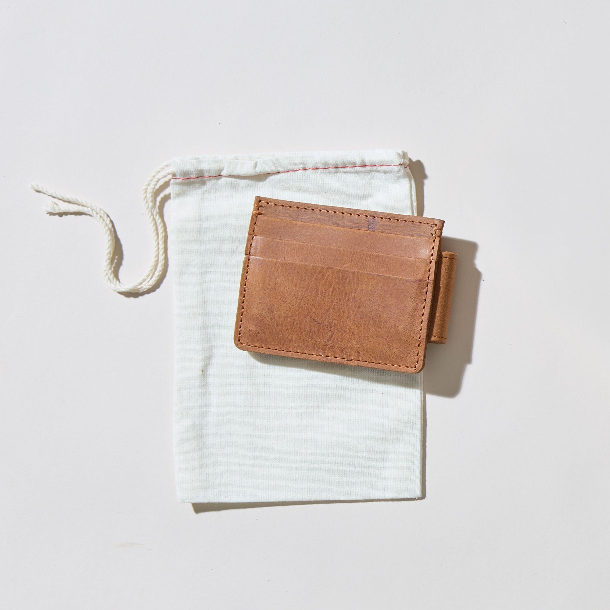 Card Clip Wallet – Slim Brown Leather Wallet with Magnetic Money Clip